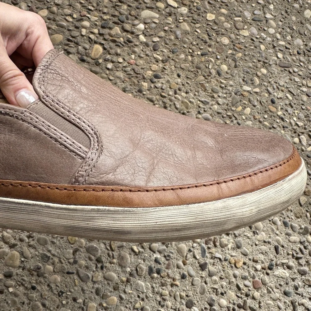 Frye Gavin Slip On Shoes Mens‎ Size 11.5 Brown Leather Casual Loafers Sneakers